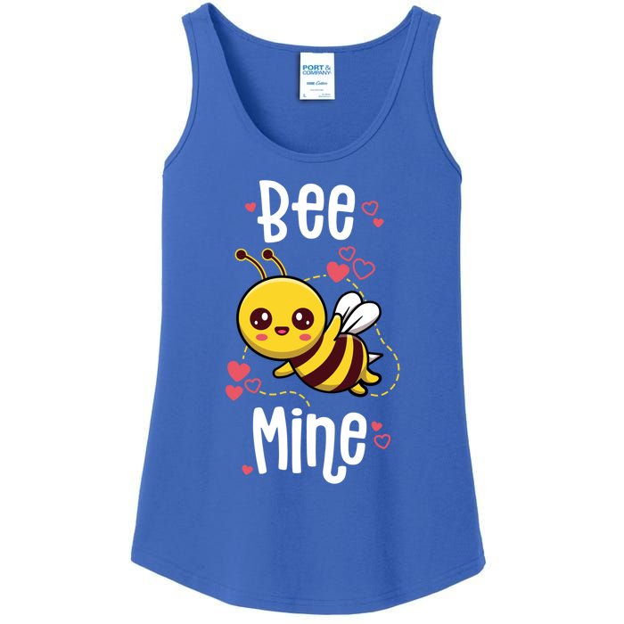 Bee Mine Valentines Day Pun Cute Bee Honey Beekeeper Funny Gift Ladies Essential Tank