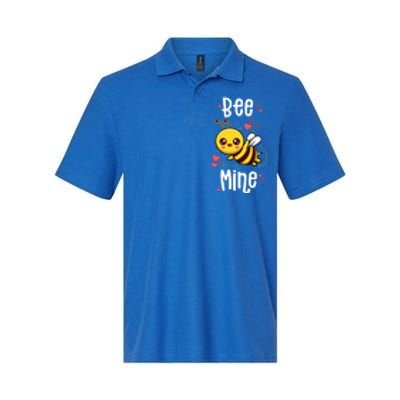 Bee Mine Valentines Day Pun Cute Bee Honey Beekeeper Funny Gift Softstyle Adult Sport Polo