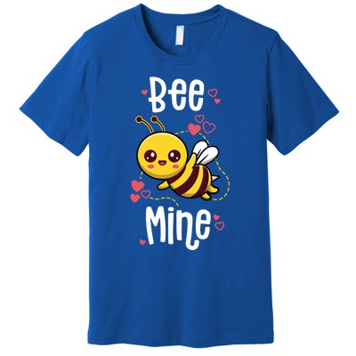 Bee Mine Valentines Day Pun Cute Bee Honey Beekeeper Funny Gift Premium T-Shirt