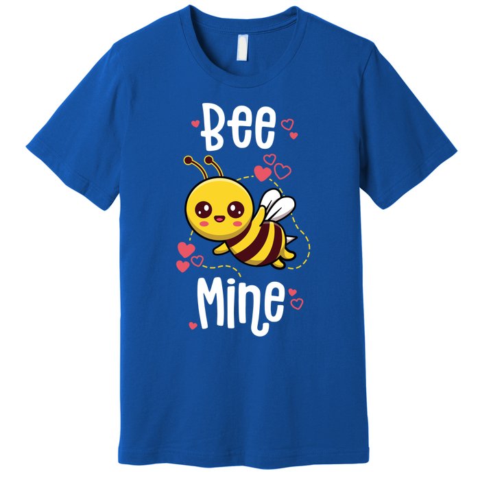 Bee Mine Valentines Day Pun Cute Bee Honey Beekeeper Funny Gift Premium T-Shirt