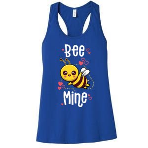 Bee Mine Valentines Day Pun Cute Bee Honey Beekeeper Funny Gift Women's Racerback Tank