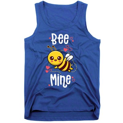 Bee Mine Valentines Day Pun Cute Bee Honey Beekeeper Funny Gift Tank Top