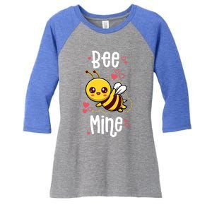 Bee Mine Valentines Day Pun Cute Bee Honey Beekeeper Funny Gift Women's Tri-Blend 3/4-Sleeve Raglan Shirt