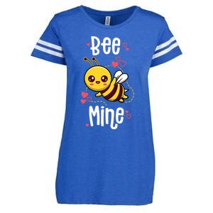 Bee Mine Valentines Day Pun Cute Bee Honey Beekeeper Funny Gift Enza Ladies Jersey Football T-Shirt