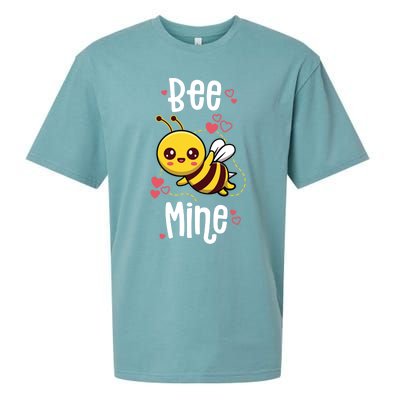 Bee Mine Valentines Day Pun Cute Bee Honey Beekeeper Funny Gift Sueded Cloud Jersey T-Shirt