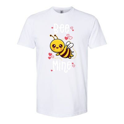 Bee Mine Valentines Day Pun Cute Bee Honey Beekeeper Funny Gift Softstyle CVC T-Shirt