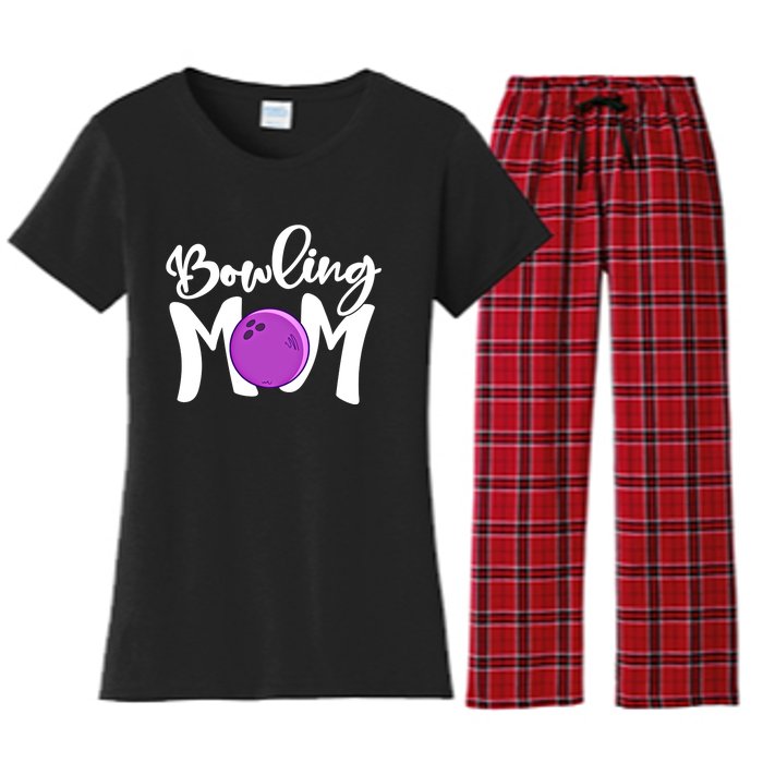 Bowling Mom Vintage Mama Bowling Mothers Day Bowling Mom Funny Gift Women's Flannel Pajama Set