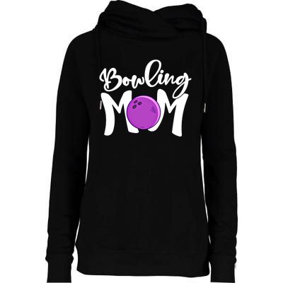 Bowling Mom Vintage Mama Bowling Mothers Day Bowling Mom Funny Gift Womens Funnel Neck Pullover Hood