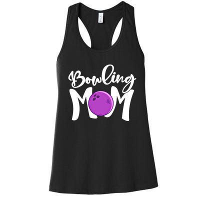 Bowling Mom Vintage Mama Bowling Mothers Day Bowling Mom Funny Gift Women's Racerback Tank