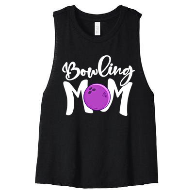 Bowling Mom Vintage Mama Bowling Mothers Day Bowling Mom Funny Gift Women's Racerback Cropped Tank