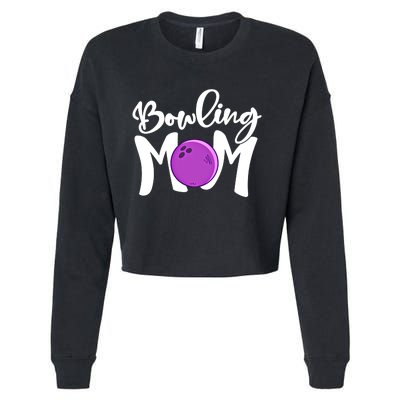 Bowling Mom Vintage Mama Bowling Mothers Day Bowling Mom Funny Gift Cropped Pullover Crew