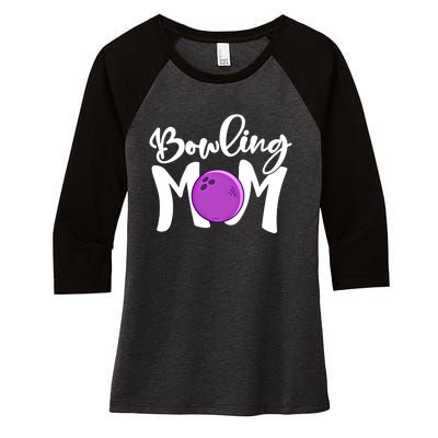 Bowling Mom Vintage Mama Bowling Mothers Day Bowling Mom Funny Gift Women's Tri-Blend 3/4-Sleeve Raglan Shirt