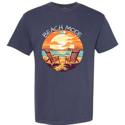 Beach Mode Vacy Mode Beach Life Vintage Sunset Beach Trip Vacation Mode Garment-Dyed Heavyweight T-Shirt