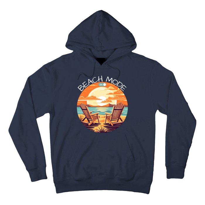 Beach Mode Vacy Mode Beach Life Vintage Sunset Beach Trip Vacation Mode Hoodie