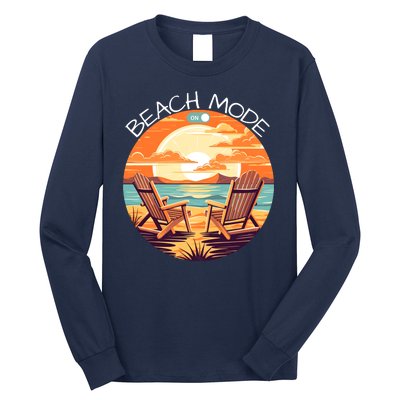 Beach Mode Vacy Mode Beach Life Vintage Sunset Beach Trip Vacation Mode Long Sleeve Shirt