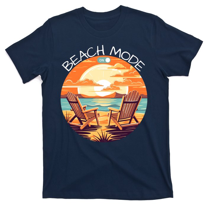 Beach Mode Vacy Mode Beach Life Vintage Sunset Beach Trip Vacation Mode T-Shirt