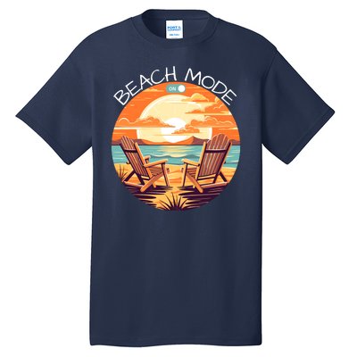 Beach Mode Vacy Mode Beach Life Vintage Sunset Beach Trip Vacation Mode Tall T-Shirt