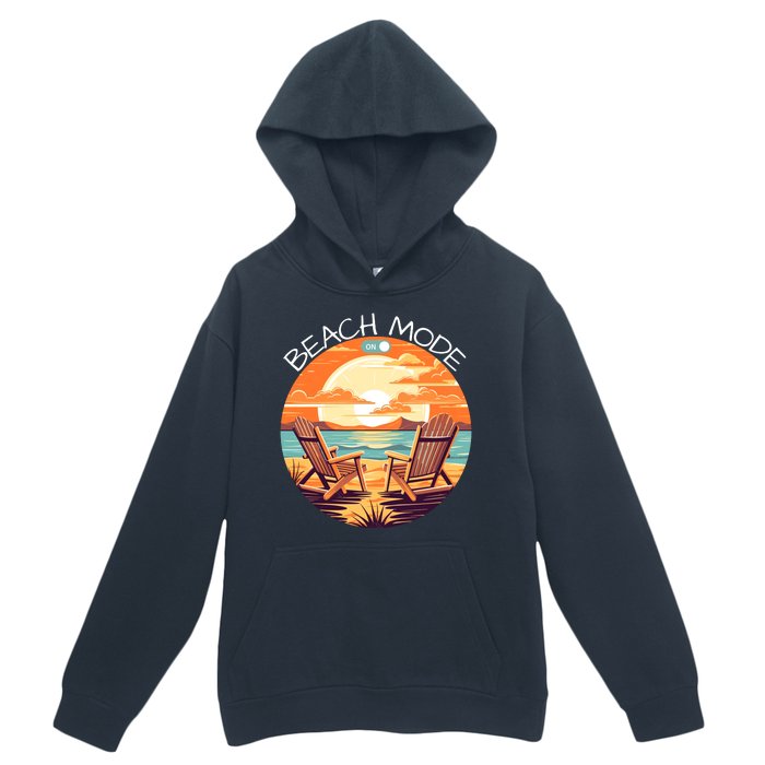 Beach Mode Vacy Mode Beach Life Vintage Sunset Beach Trip Vacation Mode Urban Pullover Hoodie