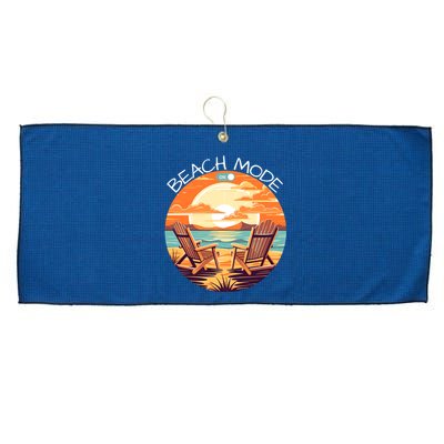 Beach Mode Vacy Mode Beach Life Vintage Sunset Beach Trip Vacation Mode Large Microfiber Waffle Golf Towel