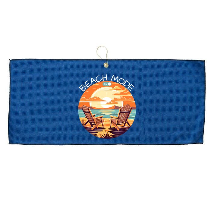 Beach Mode Vacy Mode Beach Life Vintage Sunset Beach Trip Vacation Mode Large Microfiber Waffle Golf Towel