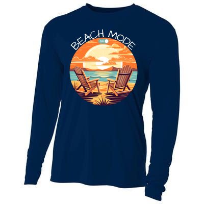 Beach Mode Vacy Mode Beach Life Vintage Sunset Beach Trip Vacation Mode Cooling Performance Long Sleeve Crew