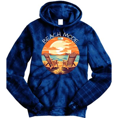 Beach Mode Vacy Mode Beach Life Vintage Sunset Beach Trip Vacation Mode Tie Dye Hoodie