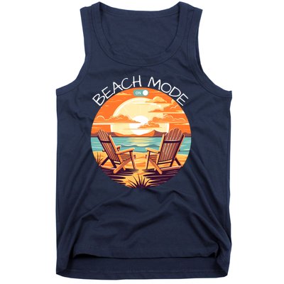 Beach Mode Vacy Mode Beach Life Vintage Sunset Beach Trip Vacation Mode Tank Top