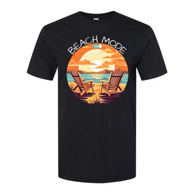 Beach Mode Vacy Mode Beach Life Vintage Sunset Beach Trip Vacation Mode Softstyle CVC T-Shirt