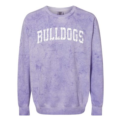 Bulldogs Mascot Vintage Athletic Sports Name Design Colorblast Crewneck Sweatshirt