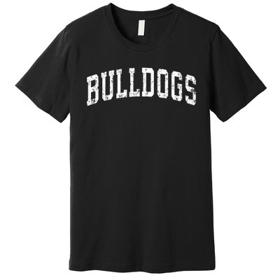 Bulldogs Mascot Vintage Athletic Sports Name Design Premium T-Shirt