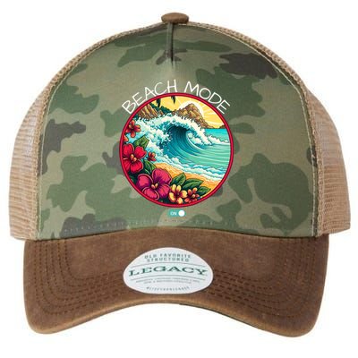 Beach Mode Vacy Mode Beach Life Vintage Sunset Beach Trip Vacation Mode Legacy Tie Dye Trucker Hat