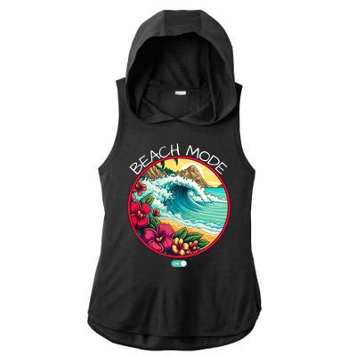 Beach Mode Vacy Mode Beach Life Vintage Sunset Beach Trip Vacation Mode Ladies PosiCharge Tri-Blend Wicking Draft Hoodie Tank