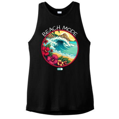 Beach Mode Vacy Mode Beach Life Vintage Sunset Beach Trip Vacation Mode Ladies PosiCharge Tri-Blend Wicking Tank