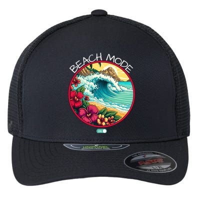 Beach Mode Vacy Mode Beach Life Vintage Sunset Beach Trip Vacation Mode Flexfit Unipanel Trucker Cap