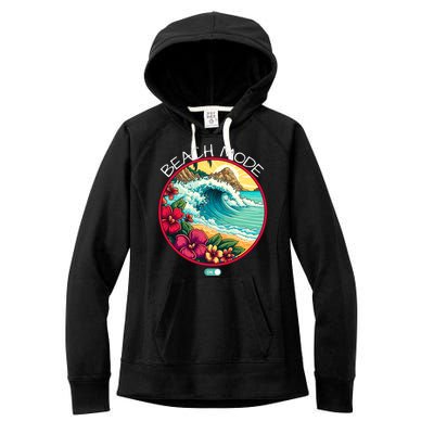 Beach Mode Vacy Mode Beach Life Vintage Sunset Beach Trip Vacation Mode Women's Fleece Hoodie