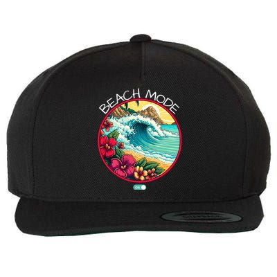 Beach Mode Vacy Mode Beach Life Vintage Sunset Beach Trip Vacation Mode Wool Snapback Cap