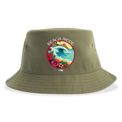 Beach Mode Vacy Mode Beach Life Vintage Sunset Beach Trip Vacation Mode Sustainable Bucket Hat