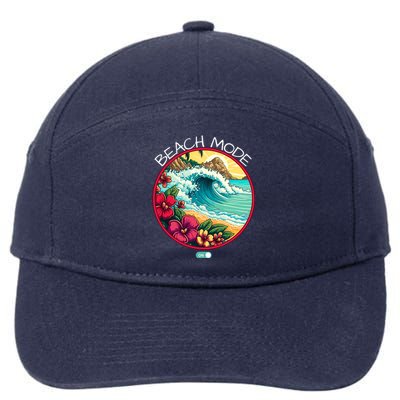 Beach Mode Vacy Mode Beach Life Vintage Sunset Beach Trip Vacation Mode 7-Panel Snapback Hat