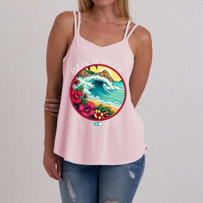 Beach Mode Vacy Mode Beach Life Vintage Sunset Beach Trip Vacation Mode Women's Strappy Tank