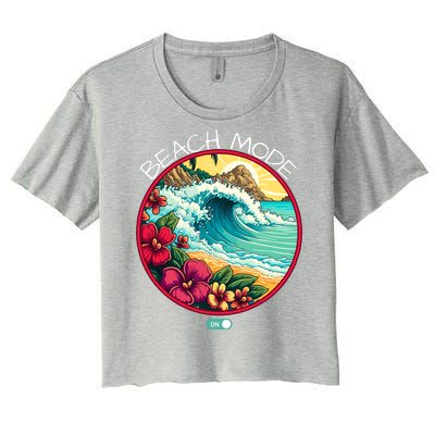 Beach Mode Vacy Mode Beach Life Vintage Sunset Beach Trip Vacation Mode Women's Crop Top Tee