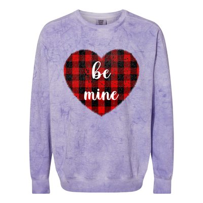 Be Mine Valentine's Day Gift Cute Heart Gift Colorblast Crewneck Sweatshirt