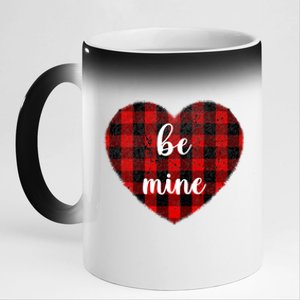 Be Mine Valentine's Day Gift Cute Heart Gift 11oz Black Color Changing Mug