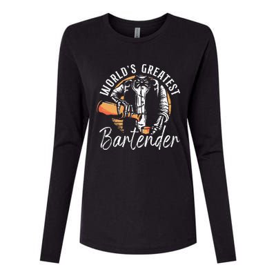 Bartender Mixologist Worlds Greatest Bartender Womens Cotton Relaxed Long Sleeve T-Shirt