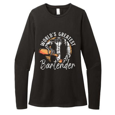 Bartender Mixologist Worlds Greatest Bartender Womens CVC Long Sleeve Shirt