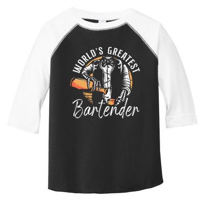 Bartender Mixologist Worlds Greatest Bartender Toddler Fine Jersey T-Shirt