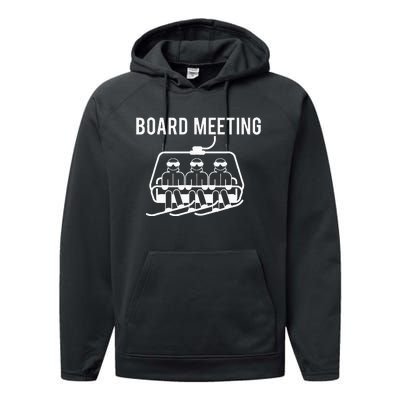 Board Meetings Wintersports Lover Snowboarding Snowboarder Performance Fleece Hoodie