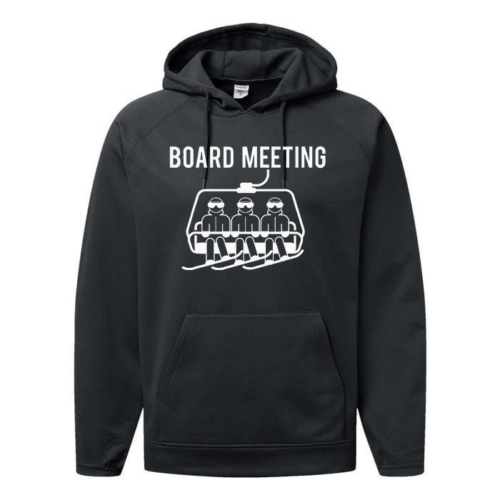 Board Meetings Wintersports Lover Snowboarding Snowboarder Performance Fleece Hoodie