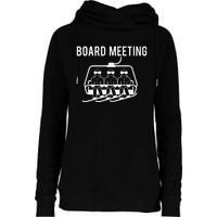 Board Meetings Wintersports Lover Snowboarding Snowboarder Womens Funnel Neck Pullover Hood