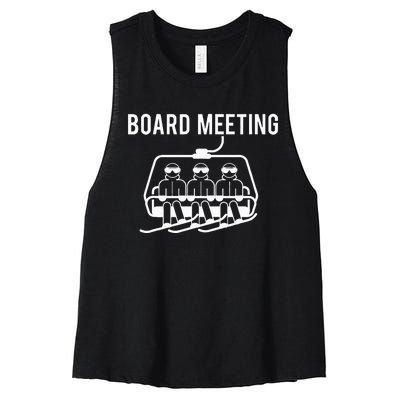 Board Meetings Wintersports Lover Snowboarding Snowboarder Women's Racerback Cropped Tank