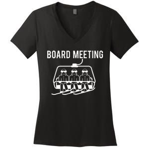 Board Meetings Wintersports Lover Snowboarding Snowboarder Women's V-Neck T-Shirt